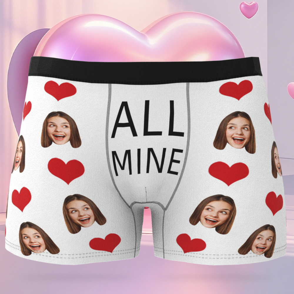 Personalized Men Boxers with Face, Custom Face Boxer Briefs, Valentine’s Day Gift for Him