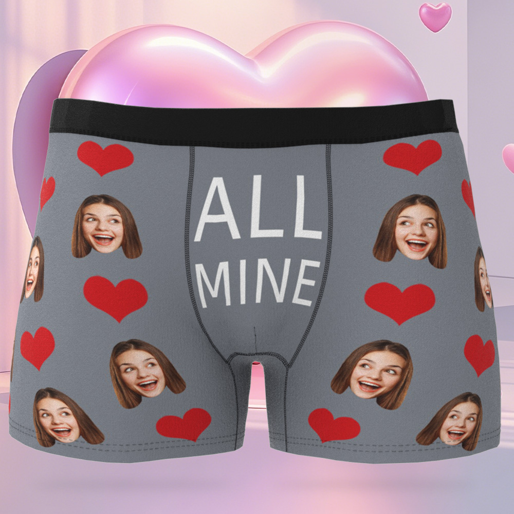 Personalized Men Boxers with Face, Custom Face Boxer Briefs, Valentine’s Day Gift for Him