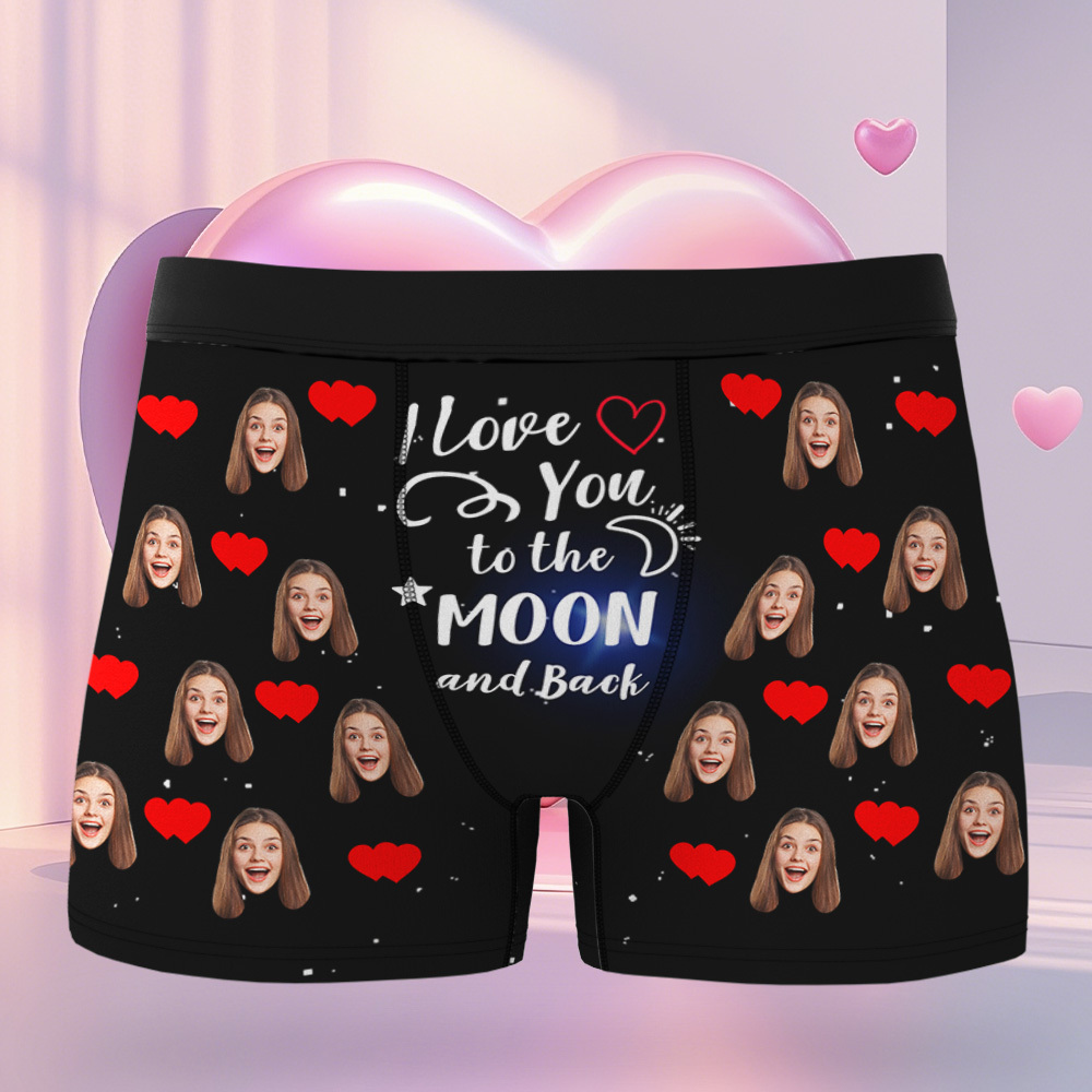 Personalized Men Boxers with Face, Custom Face Boxer Briefs, Happy Valentine's Day, Valentine’s Day Gift for Him