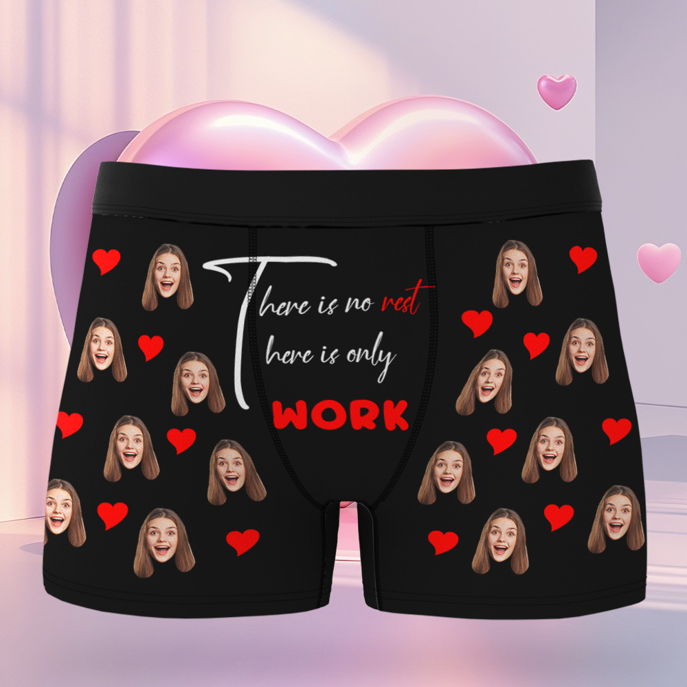 Personalized Men Boxers with Face, Custom Face Boxer Briefs, Happy Valentine's Day, Valentine’s Day Gift for Him