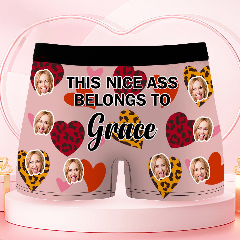 Custom Photo Men's Boxers Woman Face Blow Dandelion Funny Boxer Shorts For Men, Blow Me Boxer Men, Valentine Day Gift For Husband Boyfriend