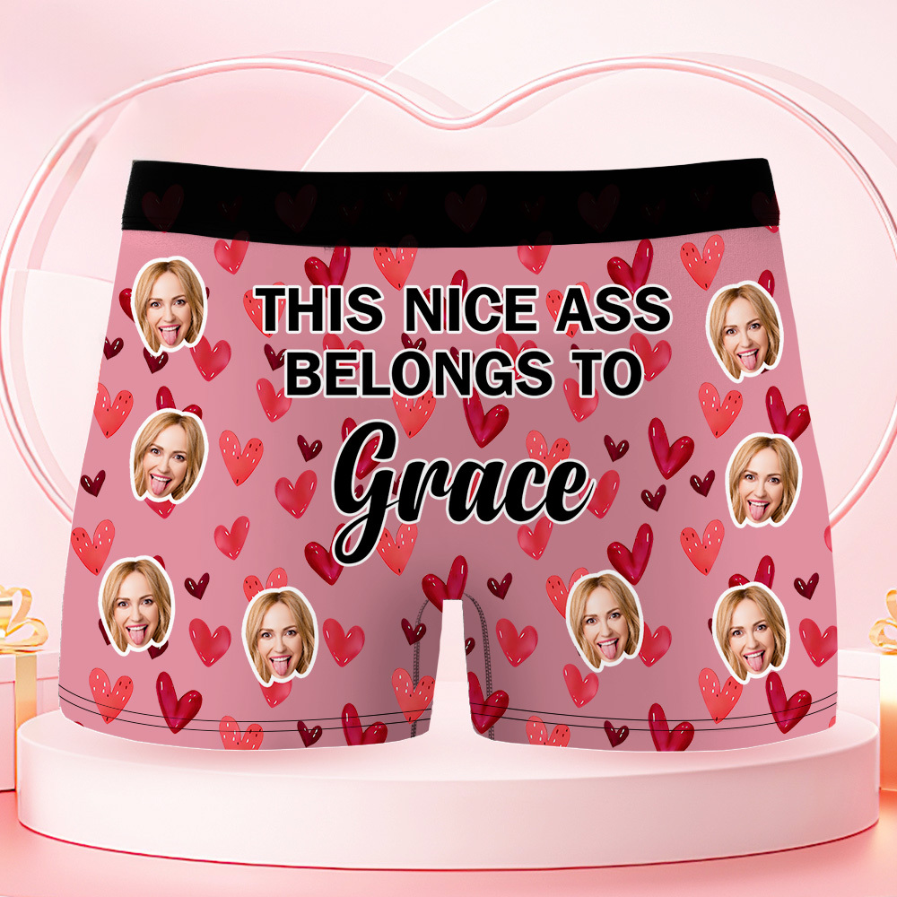 Custom Photo Men's Boxers Woman Face Blow Dandelion Funny Boxer Shorts For Men, Blow Me Boxer Men, Valentine Day Gift For Husband Boyfriend