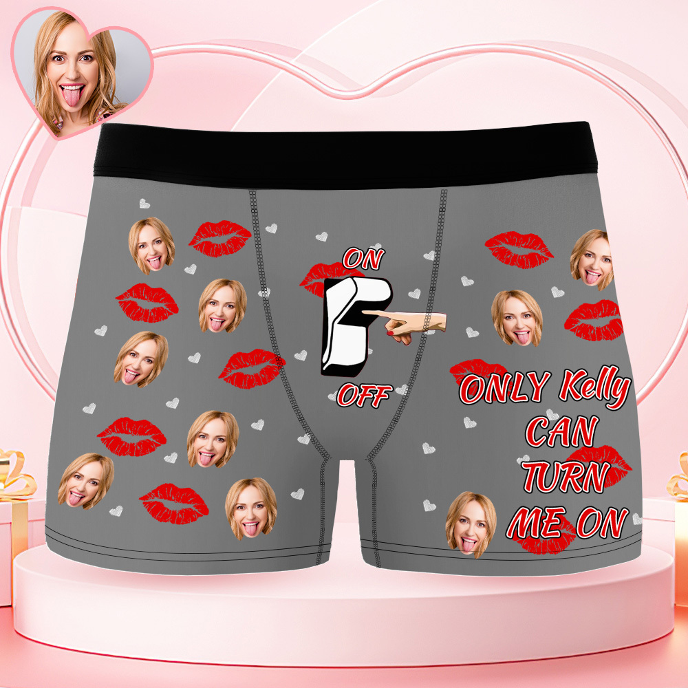Boxers Personnalisés Avec Photo, Sous-vêtements Photo Personnalisés, Boxers Pour Homme Avec Motif Cœur, Cadeau D'anniversaire Pour Lui, Cadeau De Saint-valentin - MaPhotocaleconFr