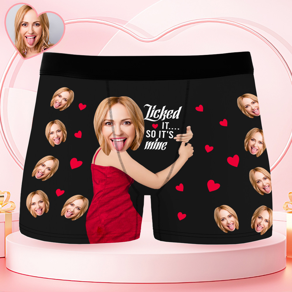 Custom Photo Men's Boxers Woman Face Blow Dandelion Funny Boxer Shorts For Men, Blow Me Boxer Men, Valentine Day Gift For Husband Boyfriend