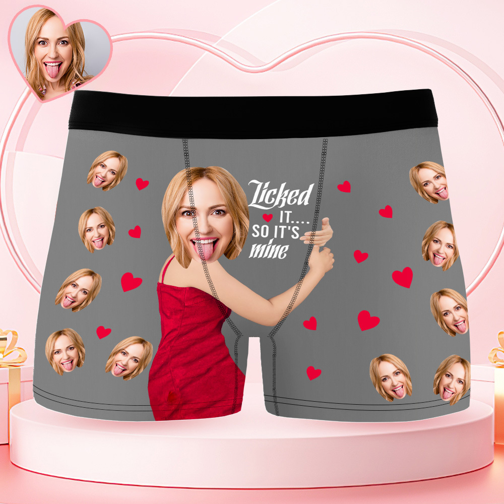 Custom Photo Men's Boxers Woman Face Blow Dandelion Funny Boxer Shorts For Men, Blow Me Boxer Men, Valentine Day Gift For Husband Boyfriend