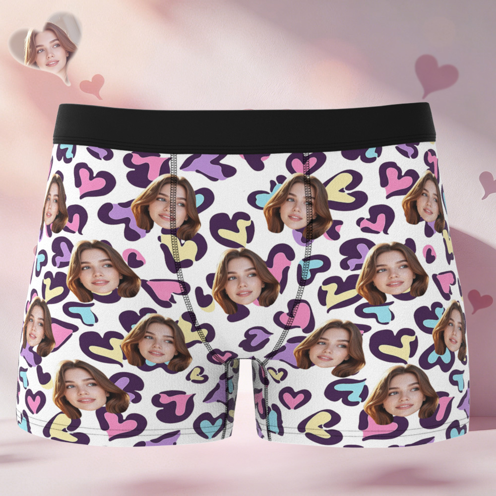 Custom Valentine's Boxer, Custom Man Underwear, Personalized Couple Gift, Custom Husband Boxer with Face