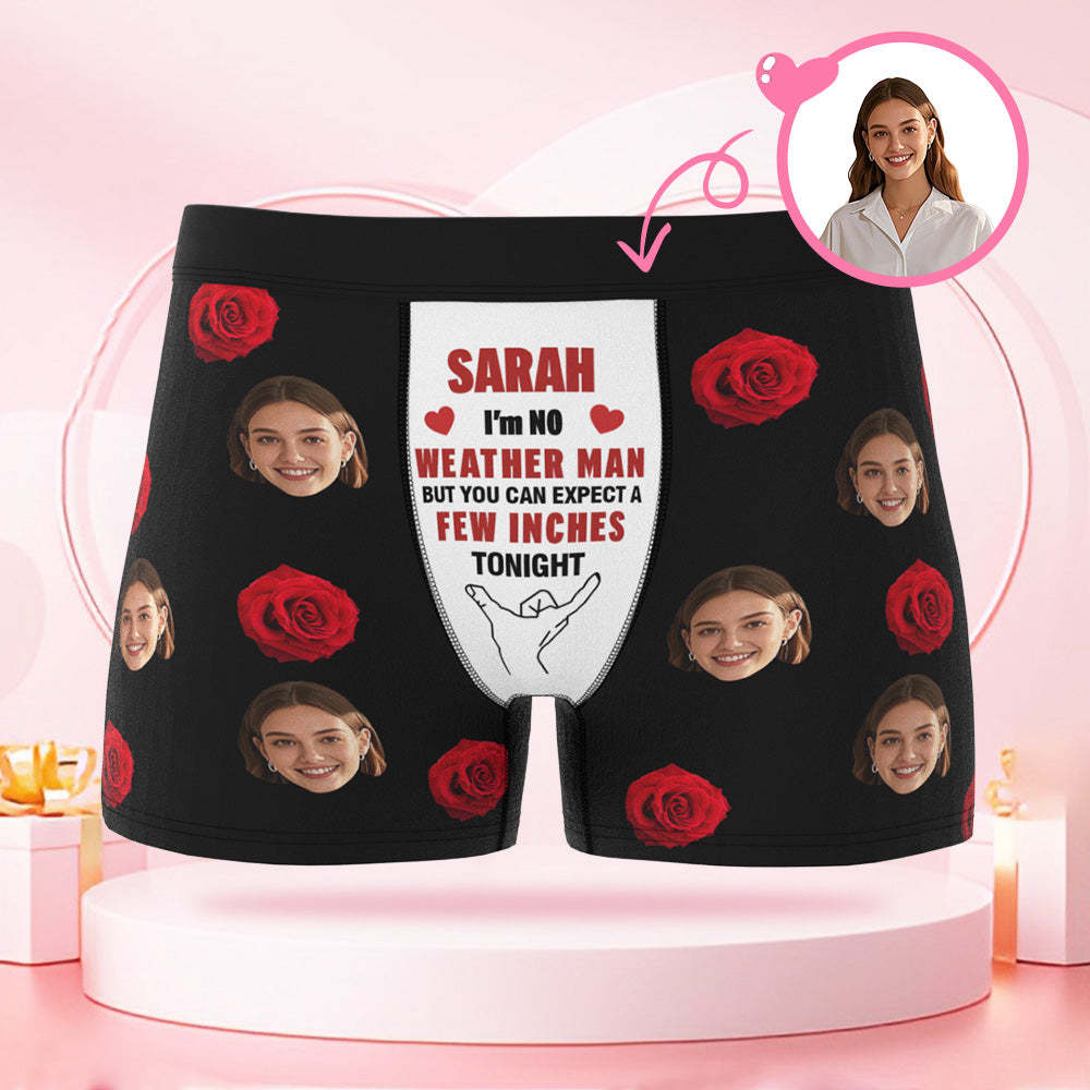Personalized Boxer Shorts With Rose Face For Valentine's Day, Individu