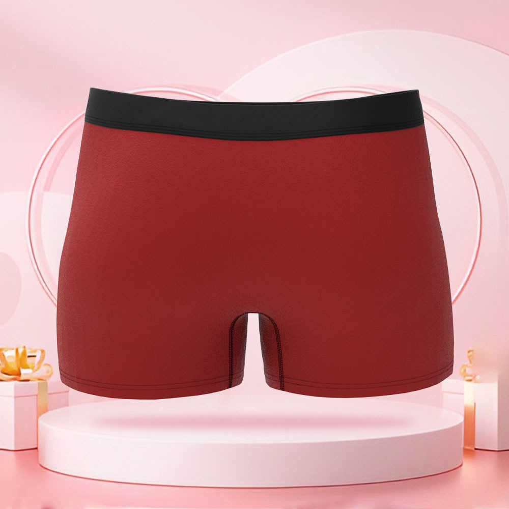 Customized Men's Boxer Briefs with a Picture of a Woman Holding a Banana, Customized Face, Surprise Gift for Boyfriend on Valentine's Day