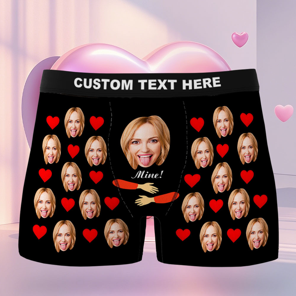 Personalized Photo Gift for Boyfriend Husband, Face Underwear, Custom 