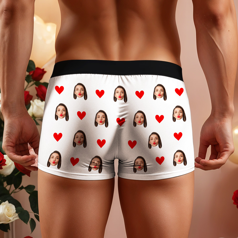 Personalized Face Man Underwear Custom Anniversary,Birthday,Valentines Day Gift for Him,Boyfriend