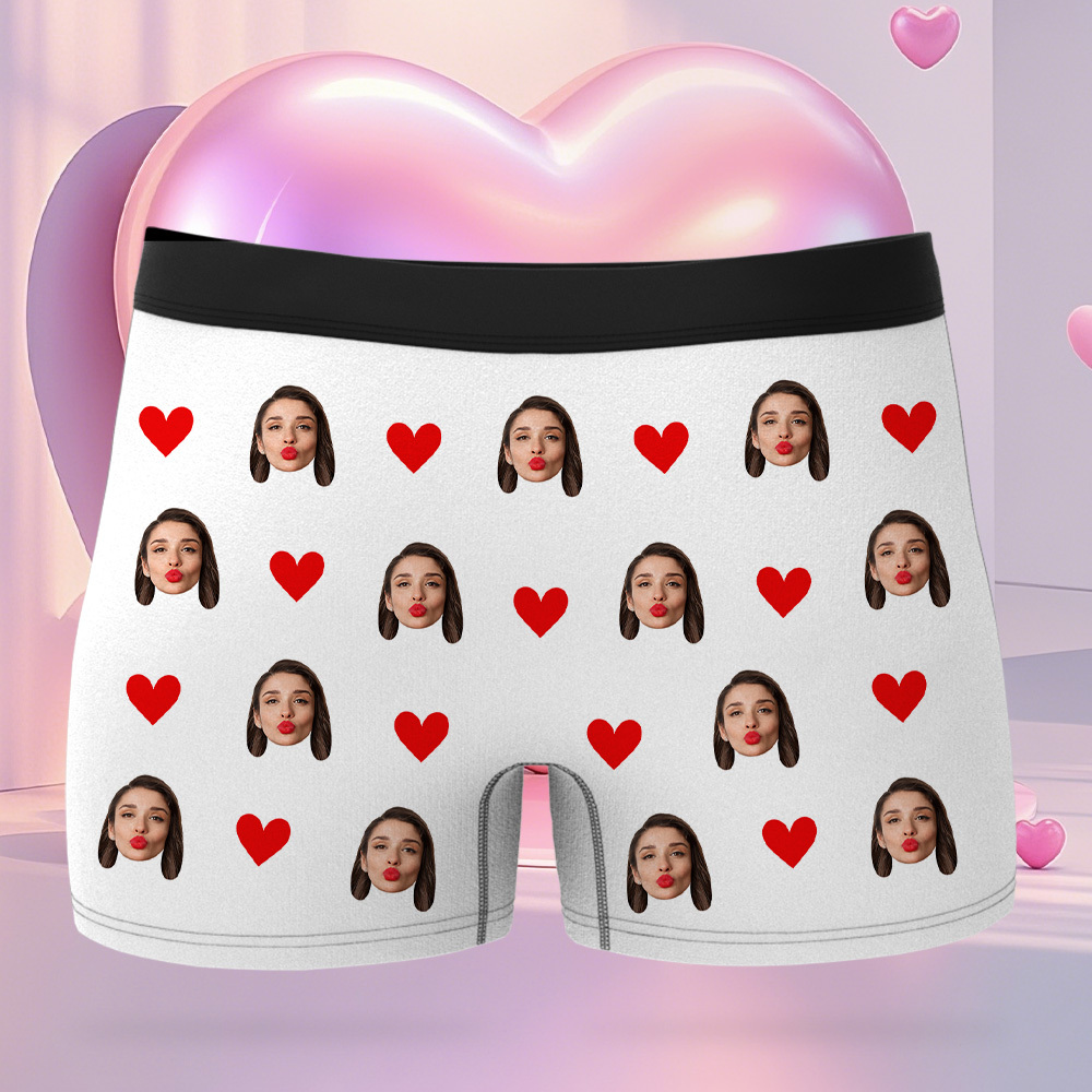 Custom Man Boxer Picture on Boxer Briefs, Custom Anniversary,Birthday,Valentines Day Gift for Him,Boyfriend