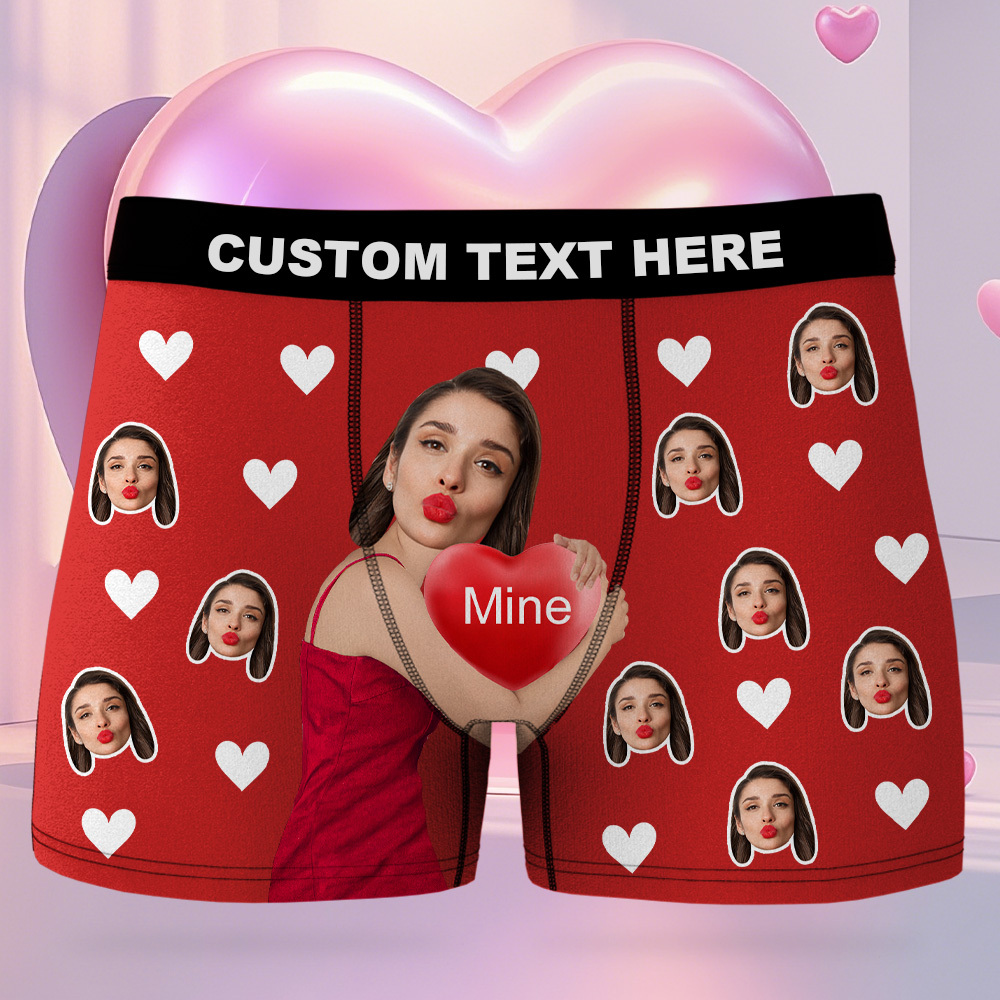 Personalized Face Man Underwear Custom Anniversary,Birthday,Valentines Day Gift for Him,Boyfriend