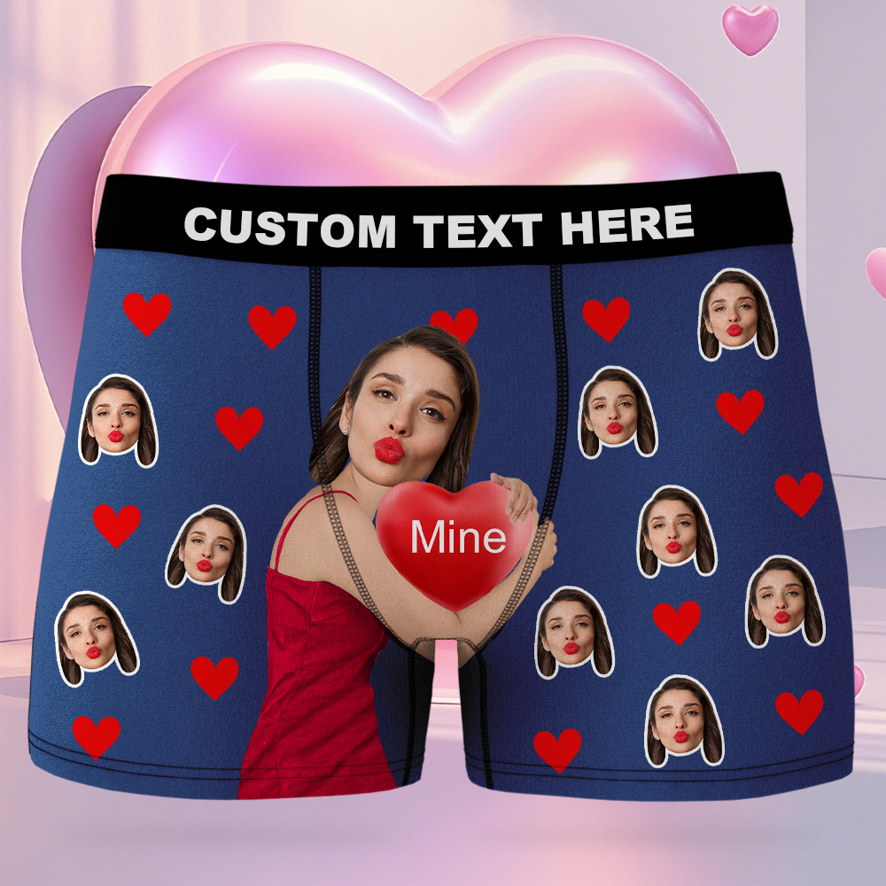 Personalized Face Man Underwear Custom Anniversary,Birthday,Valentines Day Gift for Him,Boyfriend