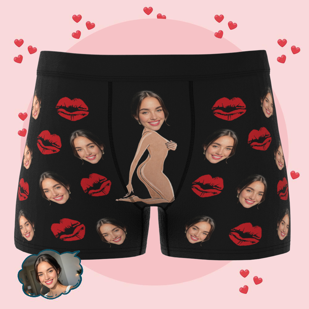 Personalize Boxers with Face for Husband/Boyfriend, Custom Boxer Briefs, Face Underwear, Underwear with Photo, Anniversary/Birthday Gift for Him