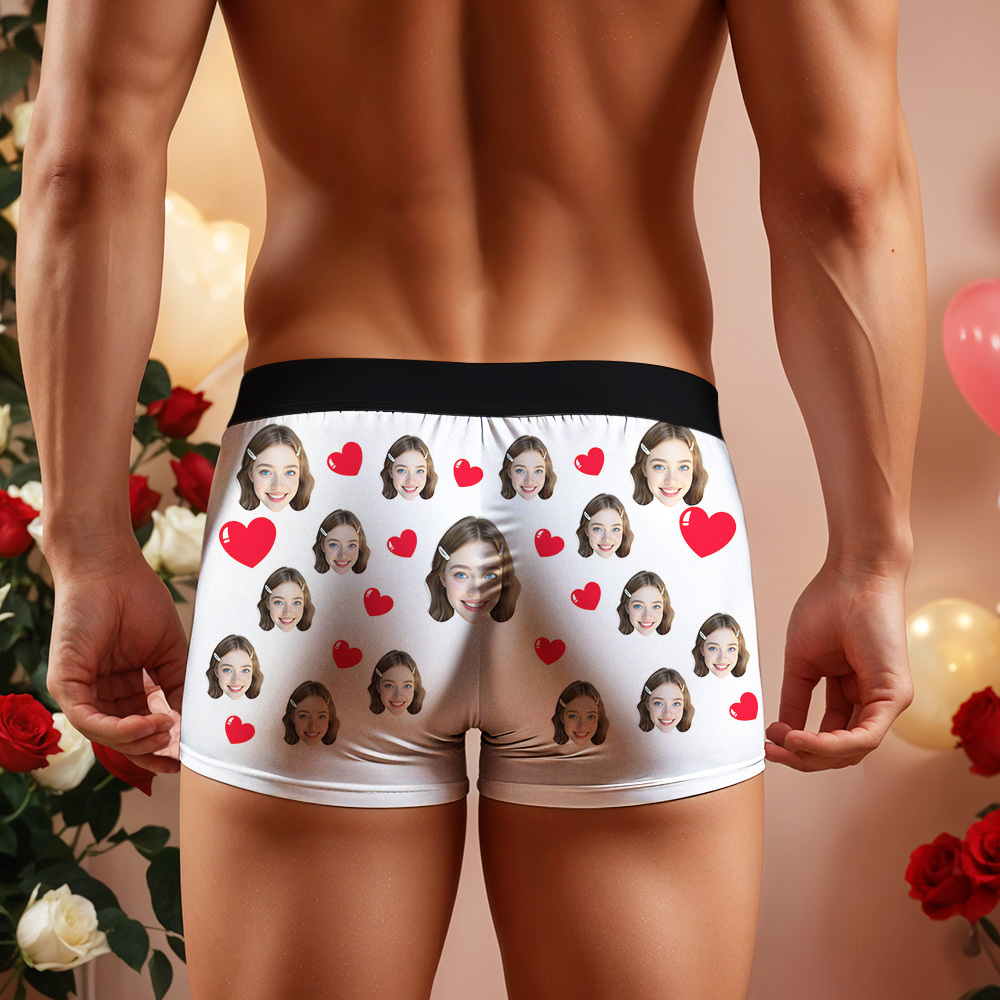 Custom Face Boxer Briefs, Personalized Photo Underwear, Best Valentine's Gift