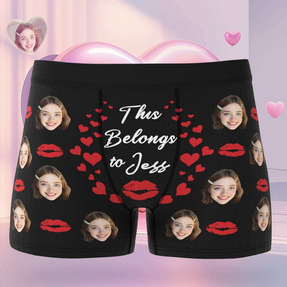Personalize Boxers with Face for Husband/Boyfriend, Custom Boxer Briefs, Face Underwear, Anniversary/Birthday Gift for Him