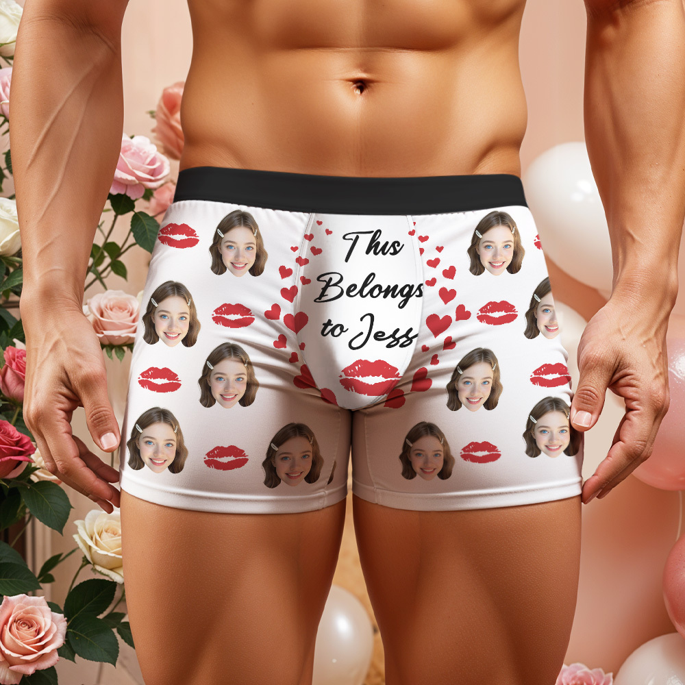 Personalize Boxers with Face for Husband/Boyfriend, Custom Boxer Briefs, Face Underwear, Anniversary/Birthday Gift for Him