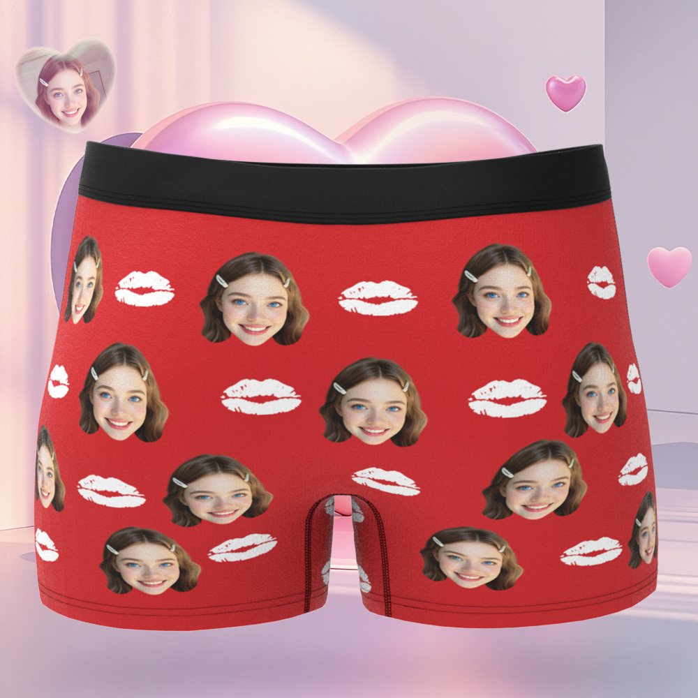 Personalize Boxers with Face for Husband/Boyfriend, Custom Boxer Briefs, Face Underwear, Anniversary/Birthday Gift for Him