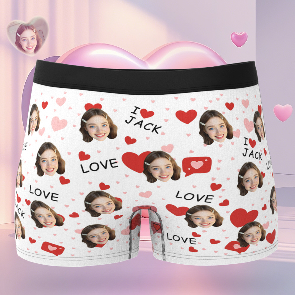 Personalized Face Man Underwear Custom Anniversary,Birthday,Valentines Day Gift for Him,Boyfriend