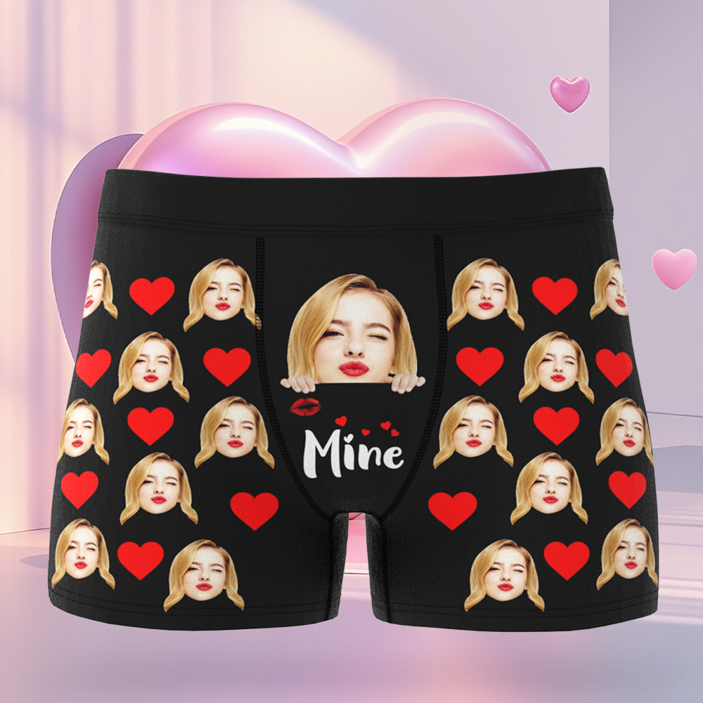 Custom Boxer Briefs with Faces, Valentines Day Gift for Husband/Boyfriend, Gift for him Anniversary/Christmas, Father's Day Gift