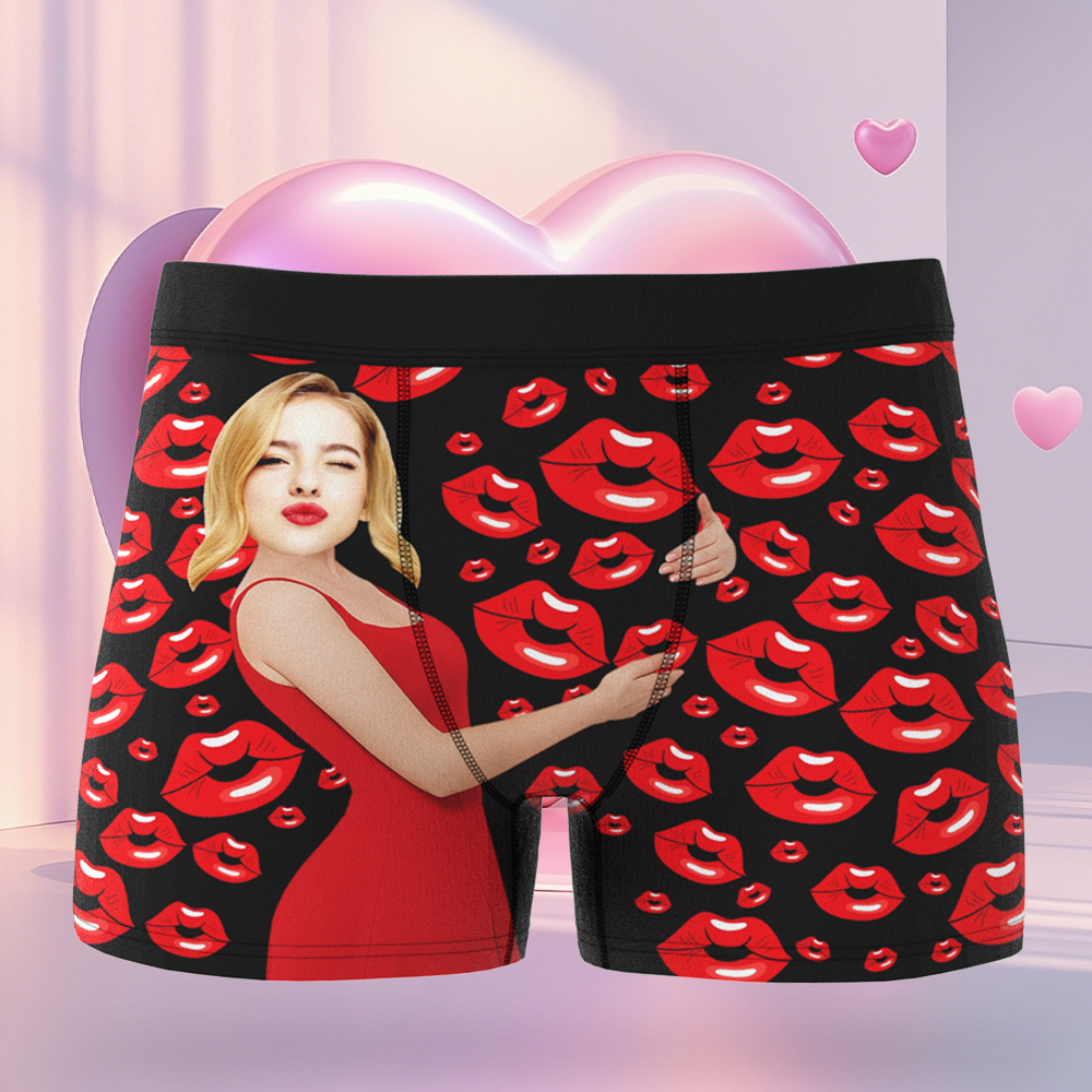 Personalize Boxers with Face for Husband/Boyfriend, Custom Boxer Briefs, Face Underwear, Underwear with Photo, Anniversary/Birthday Gift for Him
