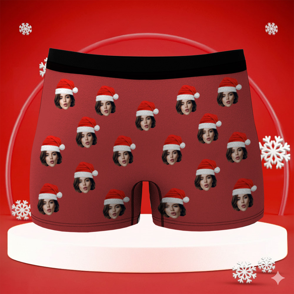 Custom Christmas Men’s So Big Boxers with Face, Funny Personalized Underwear Gift for Boyfriend, Husband, or Couples