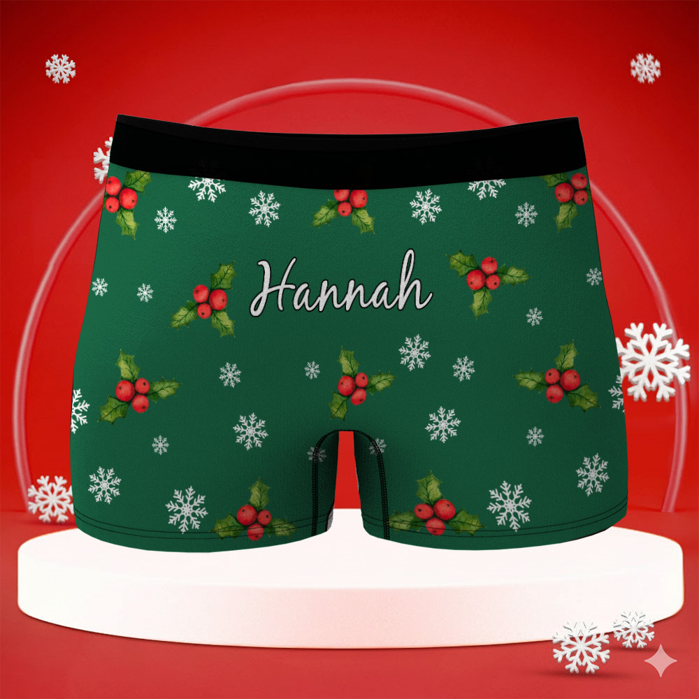 Custom Christmas Men’s Boxers with Face, Funny Personalized Underwear Gift for Boyfriend or Husband