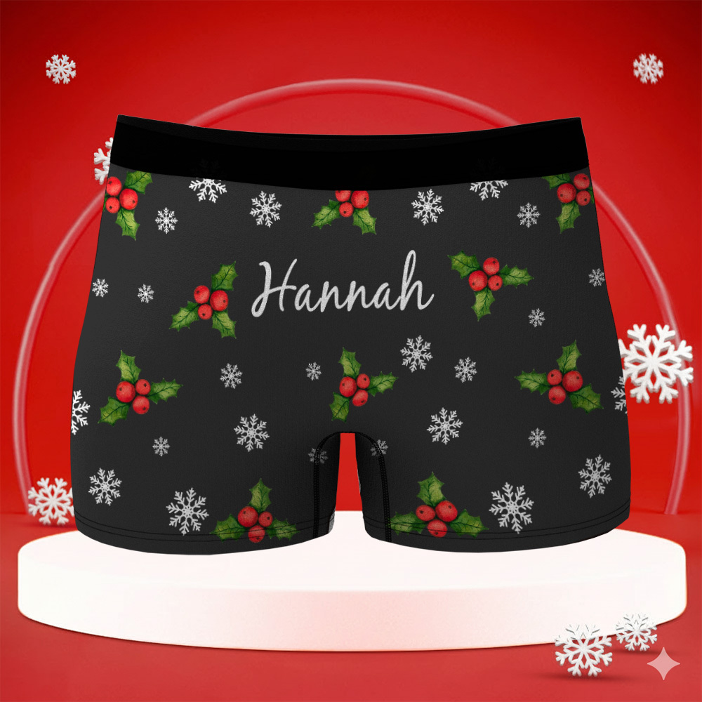 Custom Christmas Men’s Boxers with Face, Funny Personalized Underwear Gift for Boyfriend or Husband