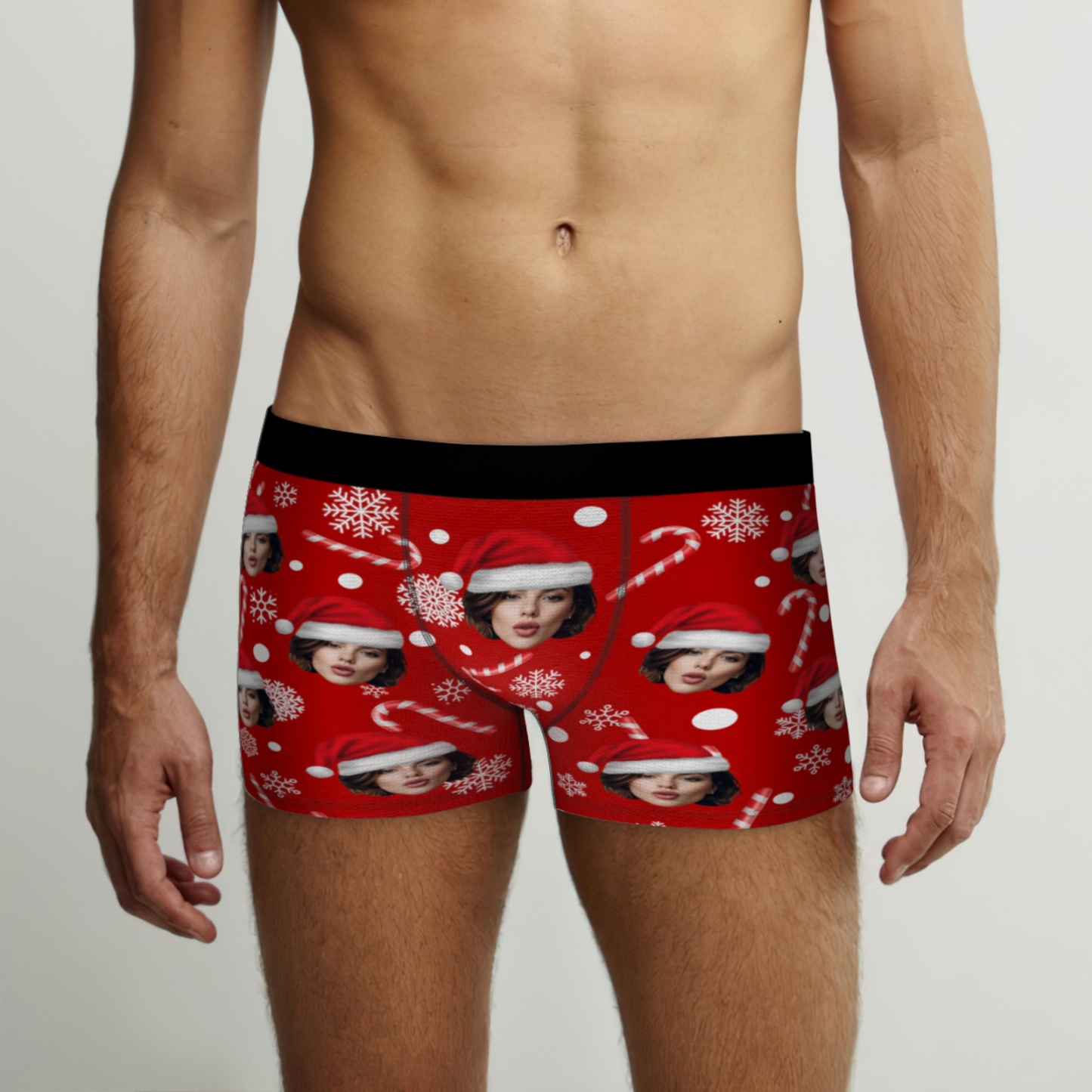 Personalized Christmas Men’s Boxers with Face, Funny Personalized Underwear Gift for Boyfriend, Husband, or Couples