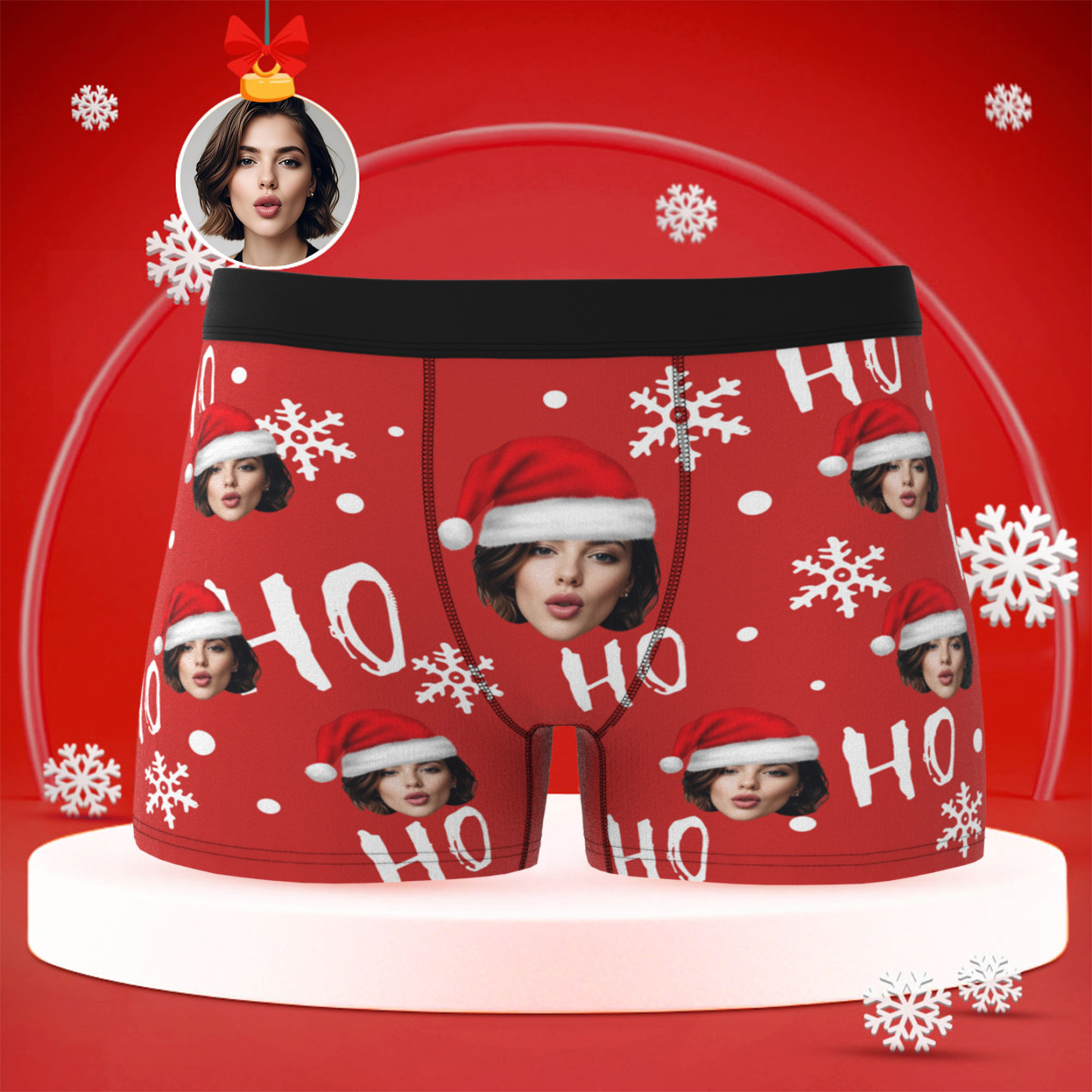 Custom Christmas Men Boxers with Face Best Gift for Boyfriend, Husband, or Couples