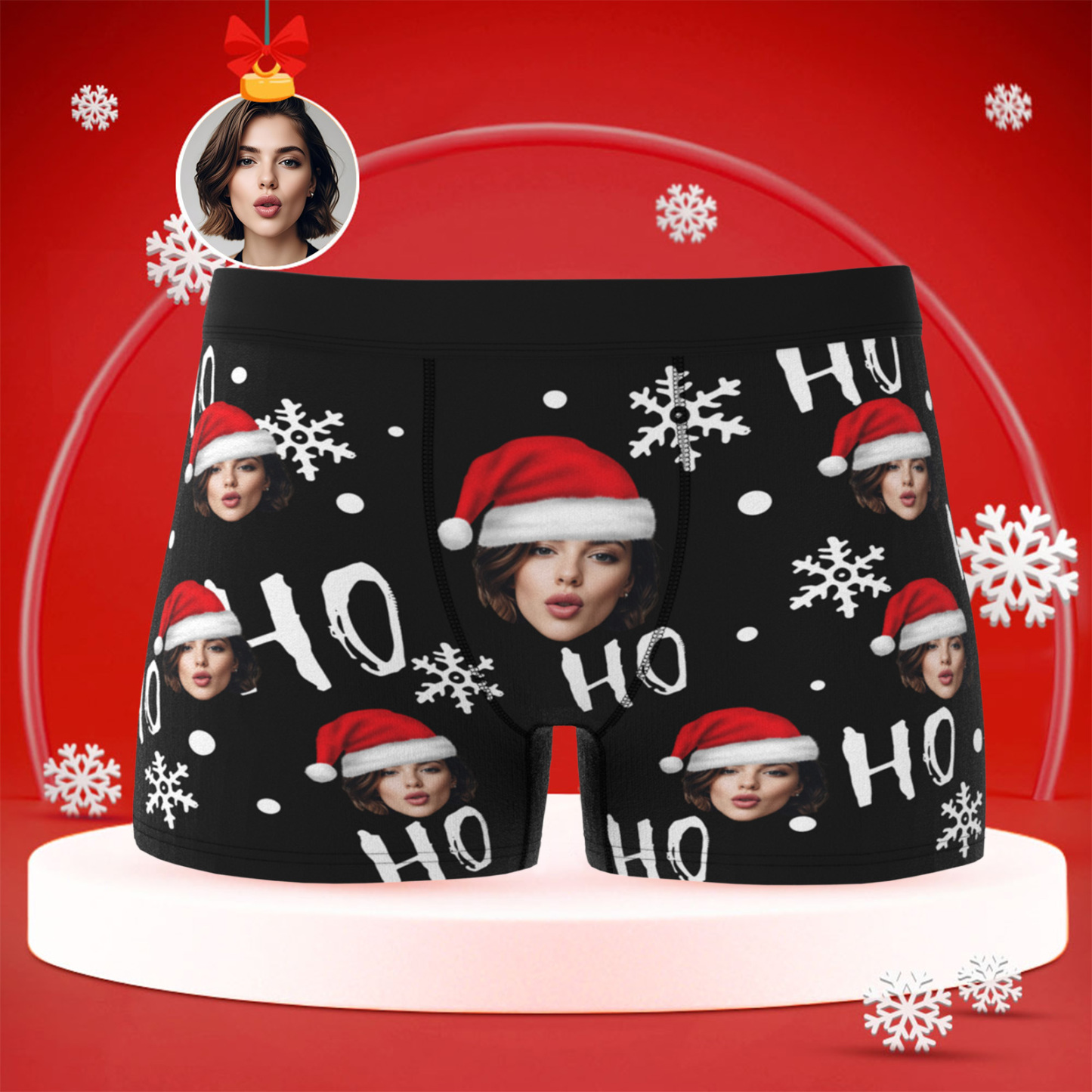 Custom Christmas Men Boxers with Face Best Gift for Boyfriend, Husband, or Couples
