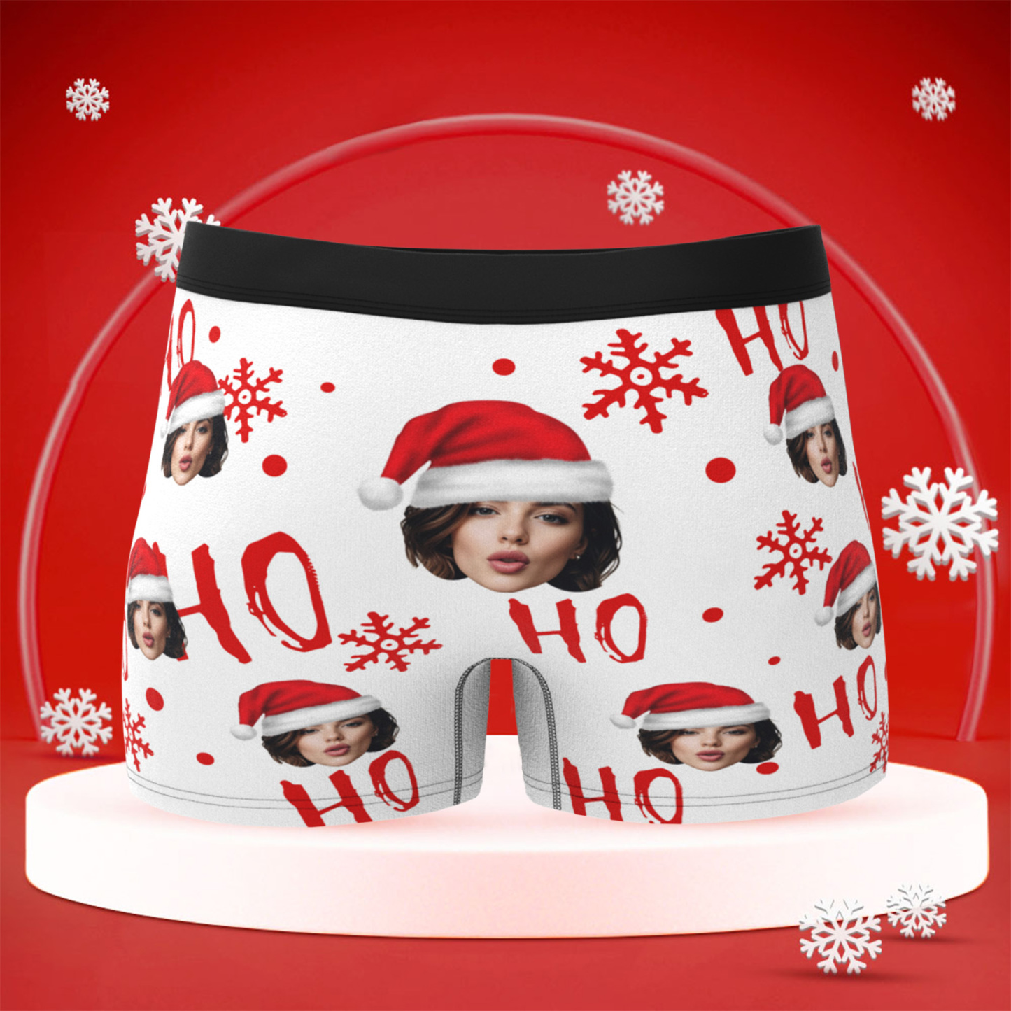 Custom Christmas Men Boxers with Face Best Gift for Boyfriend, Husband, or Couples