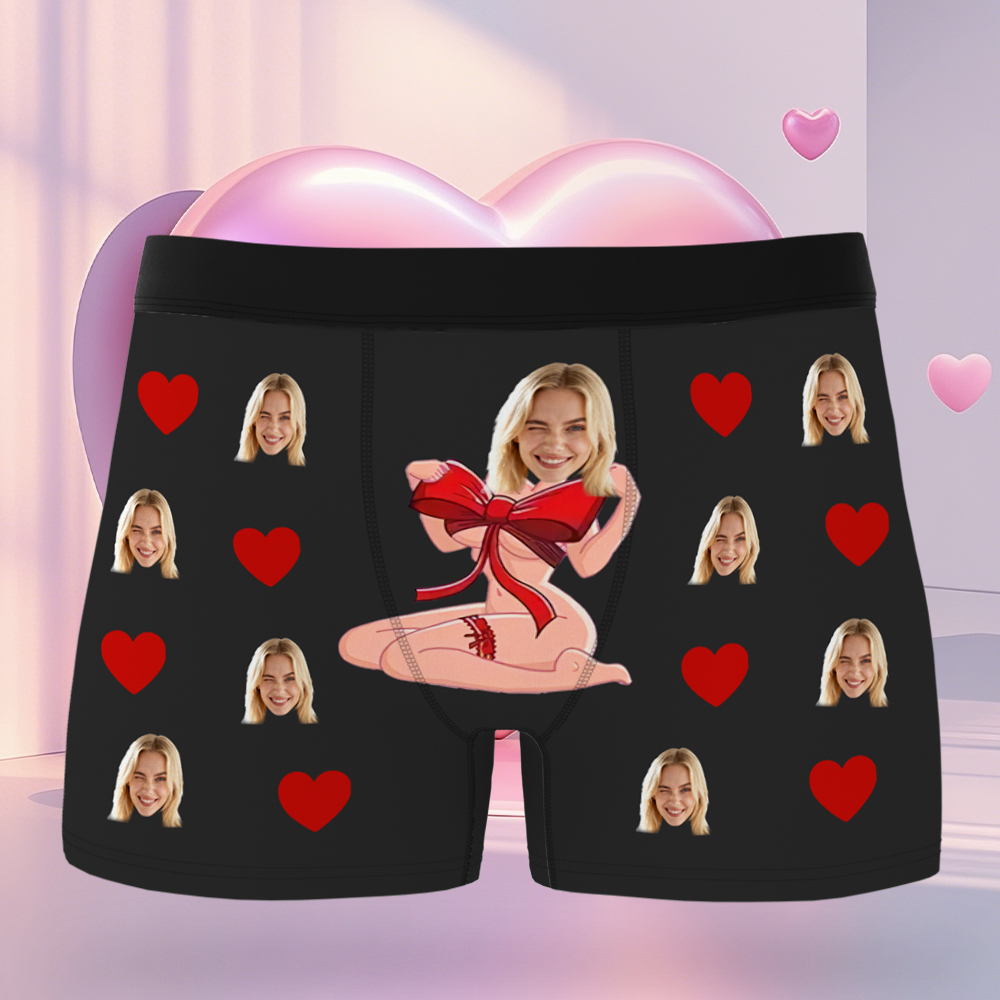 Personalized Face Man Underwear Custom Anniversary,Birthday,Valentines Day Gift for Him,Boyfriend
