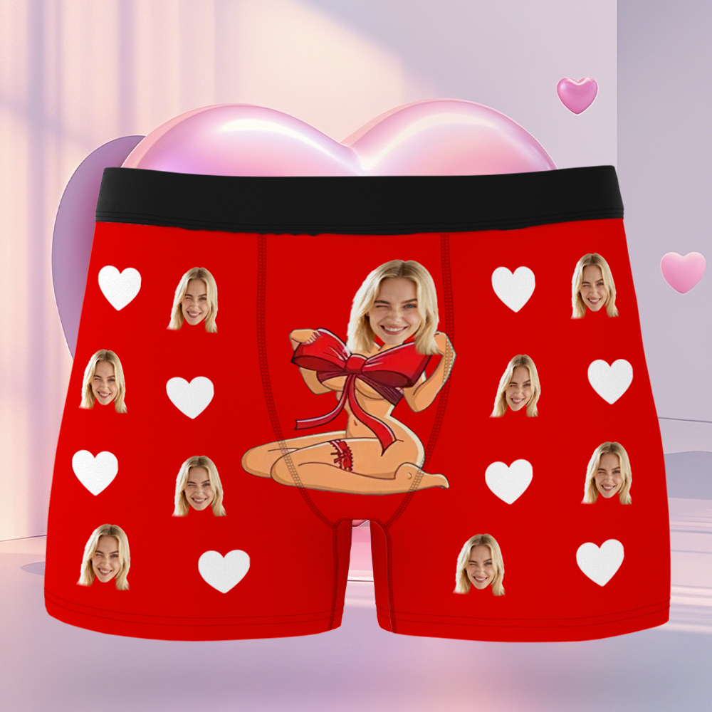 Personalized Face Man Underwear Custom Anniversary,Birthday,Valentines Day Gift for Him,Boyfriend