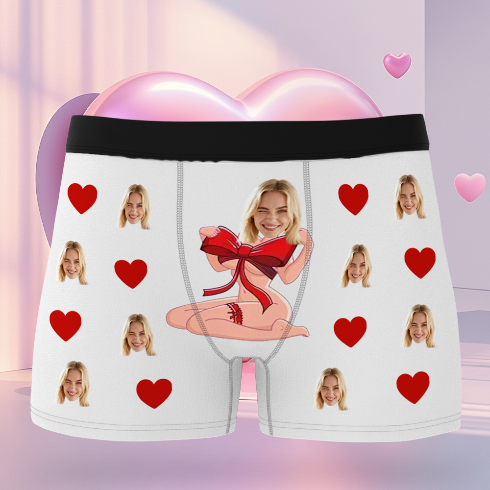 Personalized Face Man Underwear Custom Anniversary,Birthday,Valentines Day Gift for Him,Boyfriend