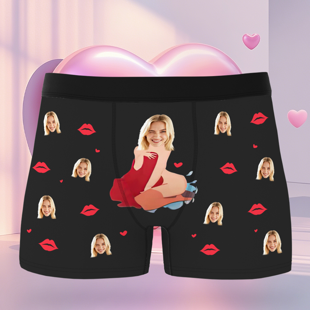 Custom Face Man Underwear, Personalized Anniversary,Birthday,Valentines Day Gift for Him,Boyfriend, Best Gift for Him