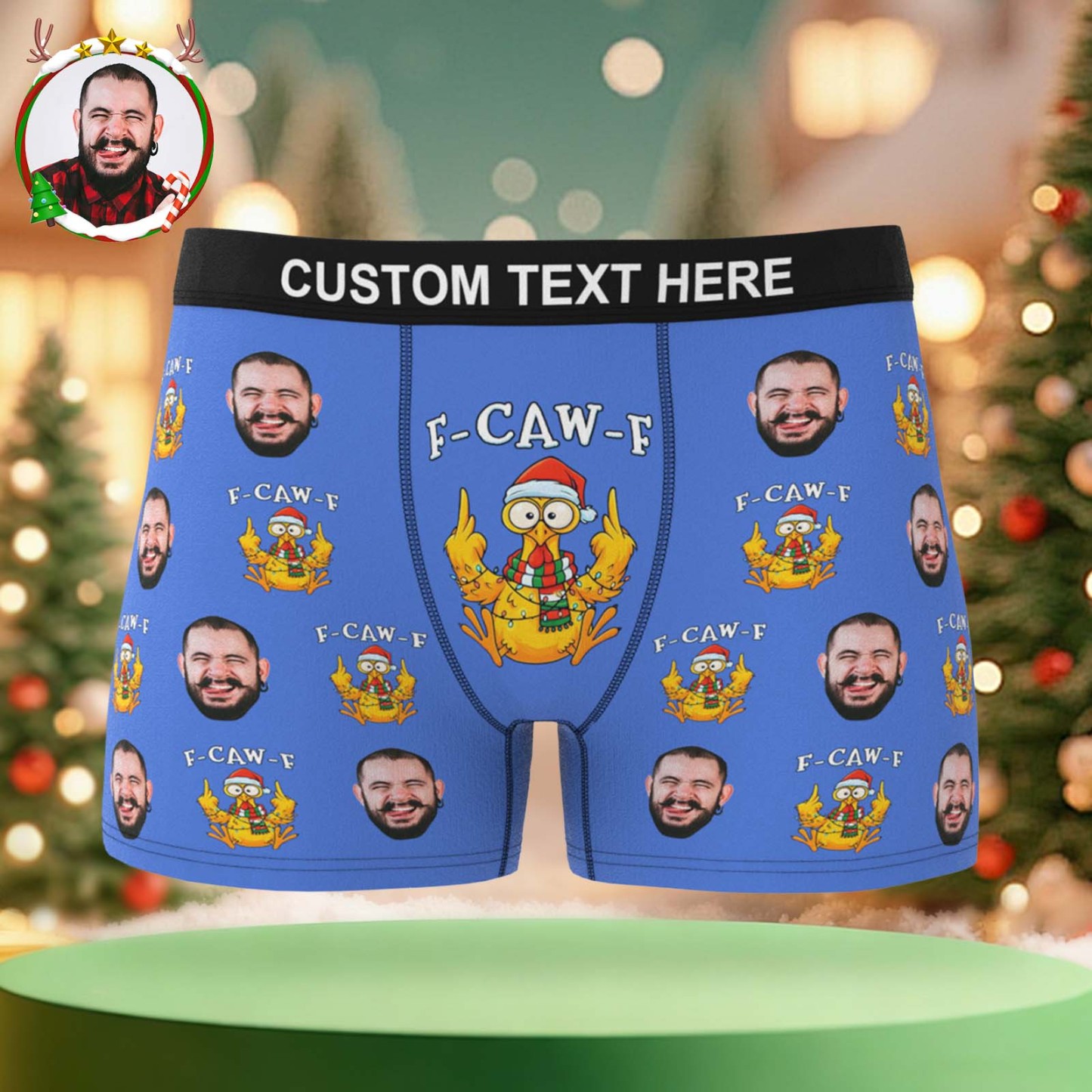 Custom Christmas F-CAW-F Boxer Briefs Cheeky Christmas Custom Boxers Best Gift for Him
