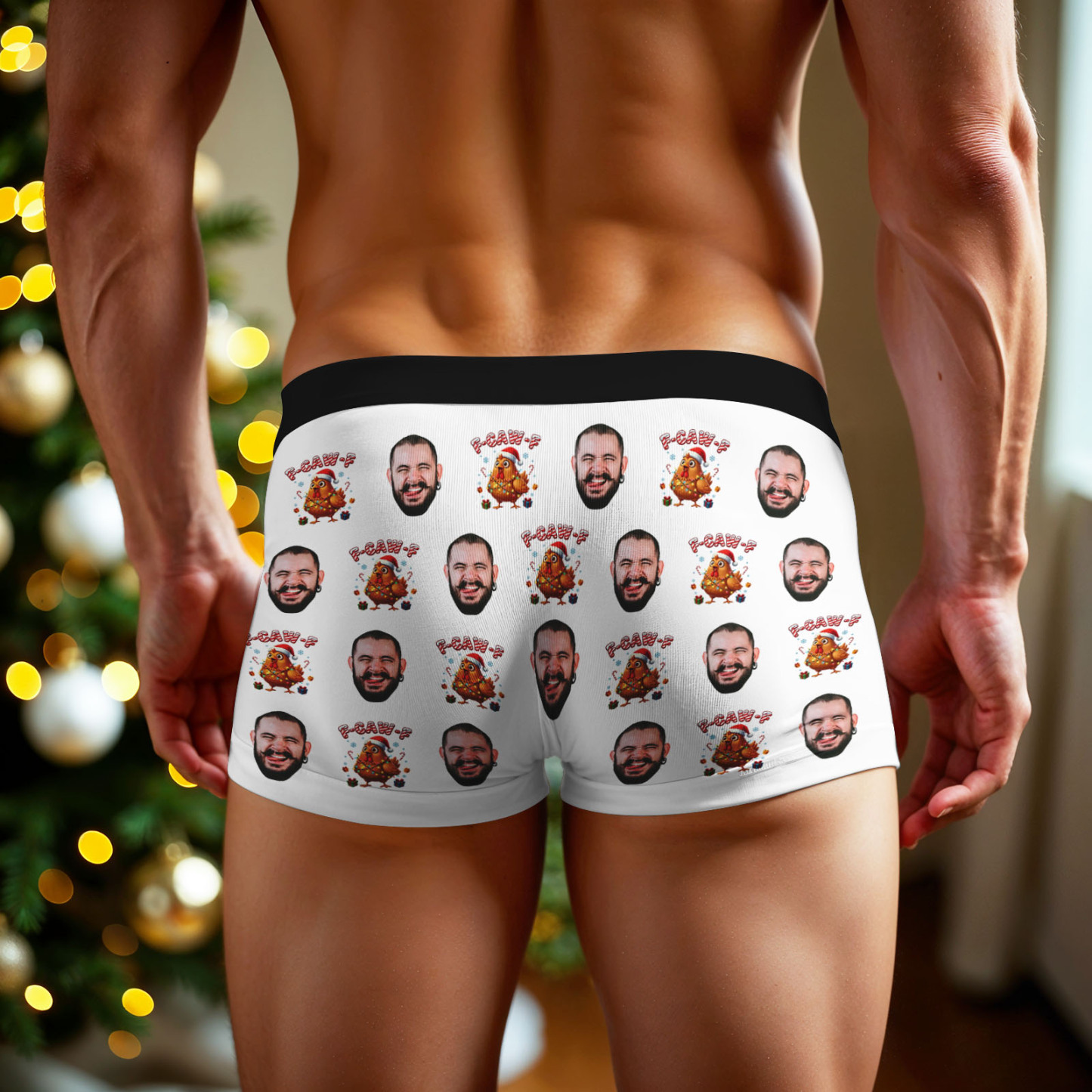 Custom Christmas F-CAW-F Boxer Briefs Cheeky Christmas Custom Boxers Best Gift for Him