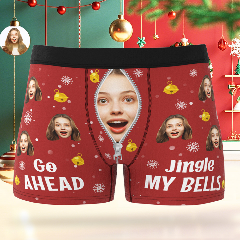 Personalized Photo Underwear, Funny Custom Face Men Boxer Briefs, Gift for Christmas/Valentine's Day Gifts