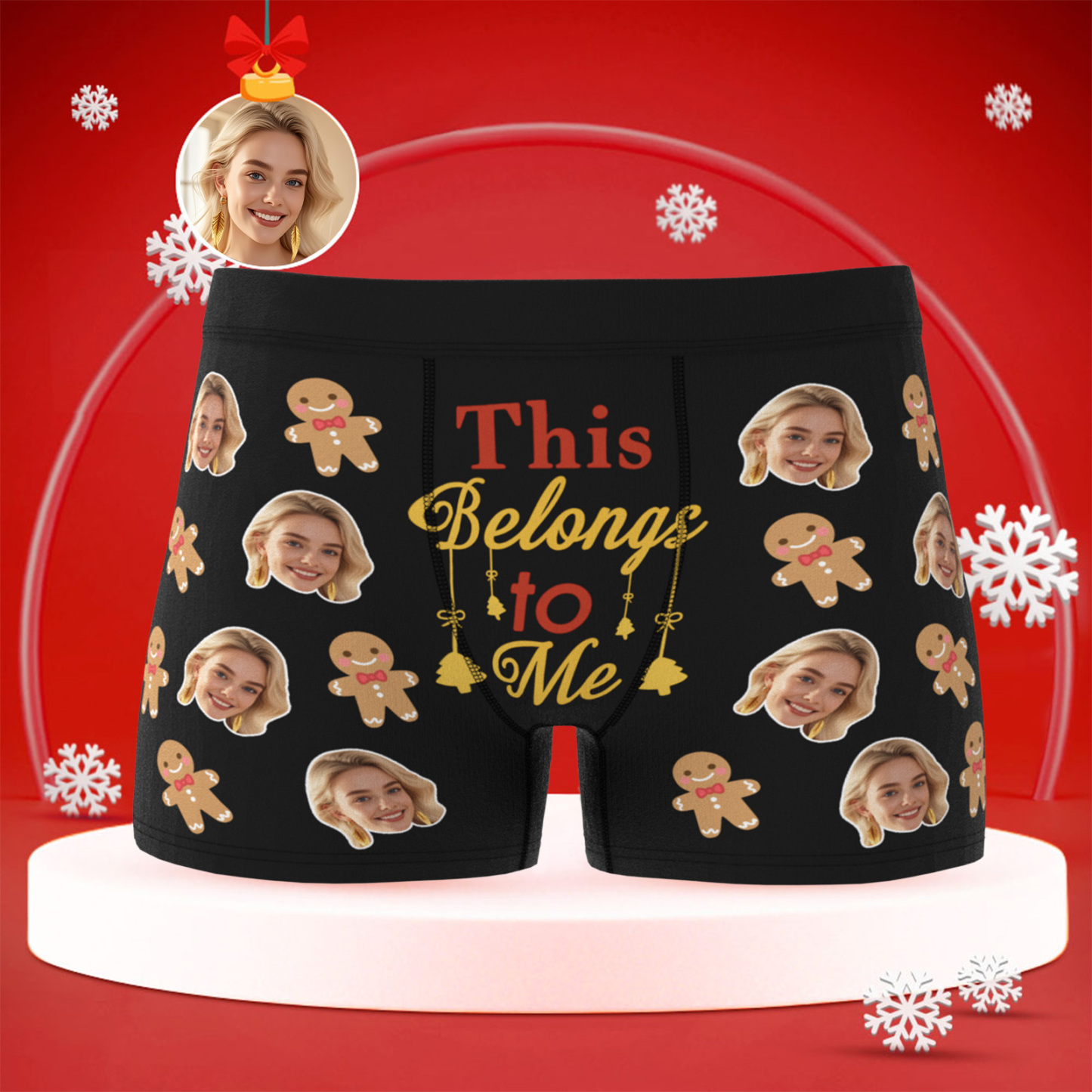 Personalized Photo Underwear, Funny Custom Face Men Boxer Briefs, Gift for Christmas/Valentine's Day Gifts