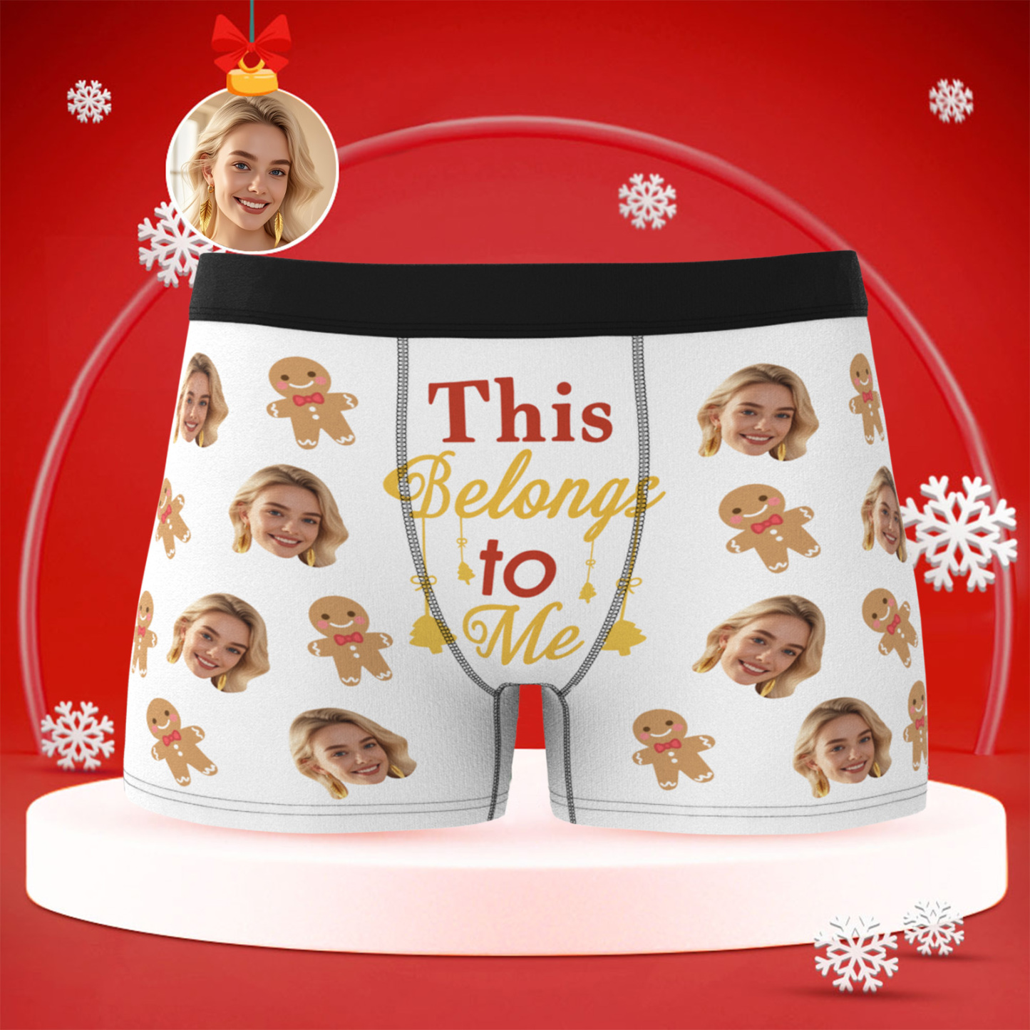 Personalized Photo Underwear, Funny Custom Face Men Boxer Briefs, Gift for Christmas/Valentine's Day Gifts