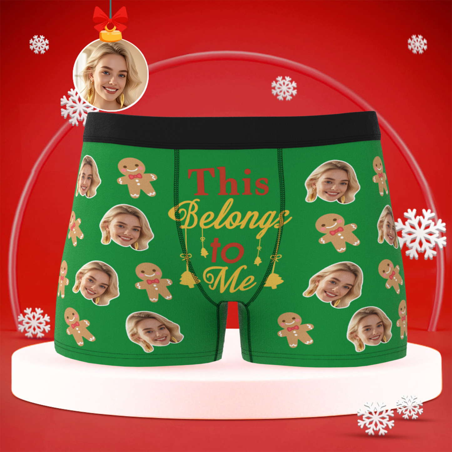 Personalized Photo Underwear, Funny Custom Face Men Boxer Briefs, Gift for Christmas/Valentine's Day Gifts