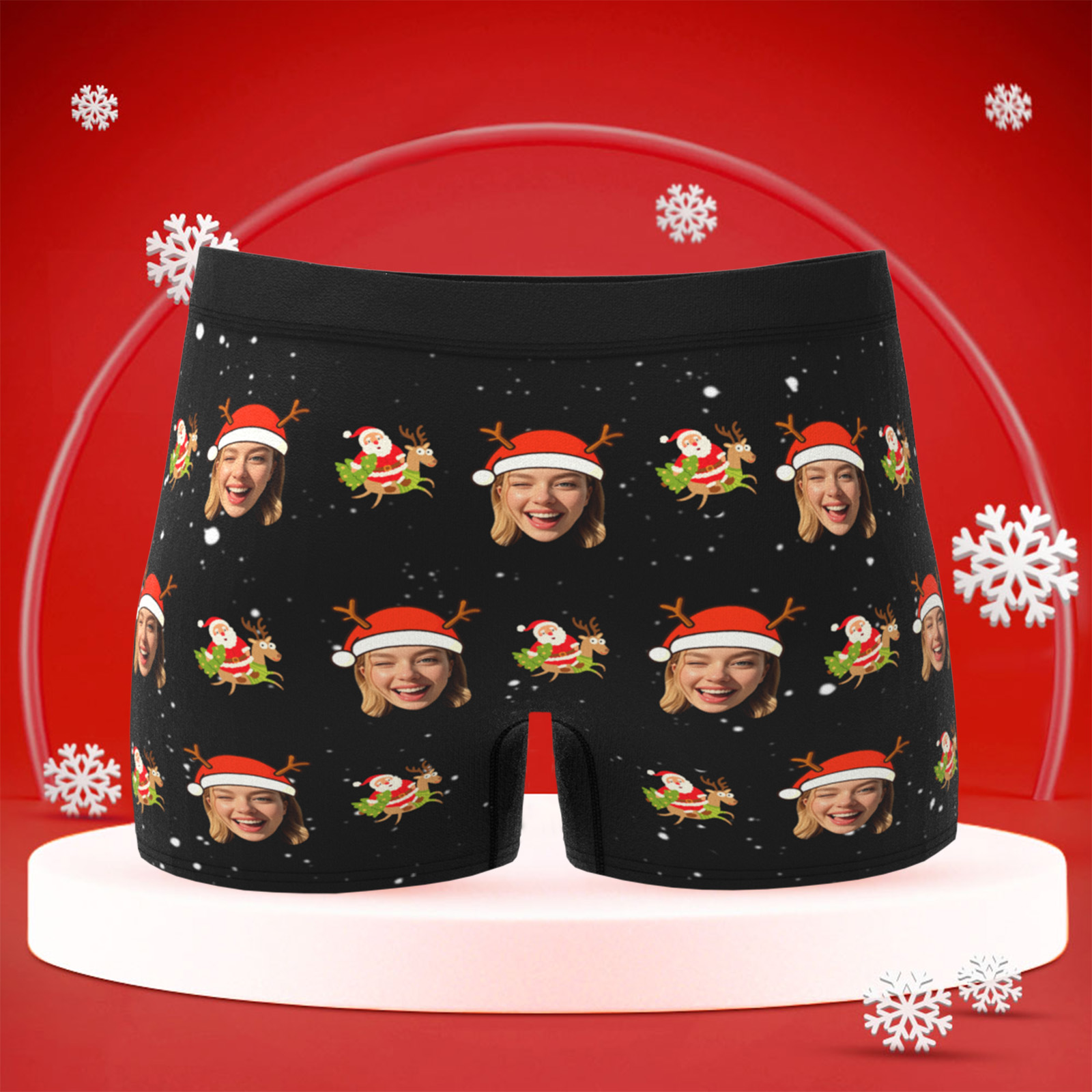 Personalized Photo Underwear, Funny Custom Face Men Boxer Briefs, Gift for Him as Christmas/Valentine's Day Gift