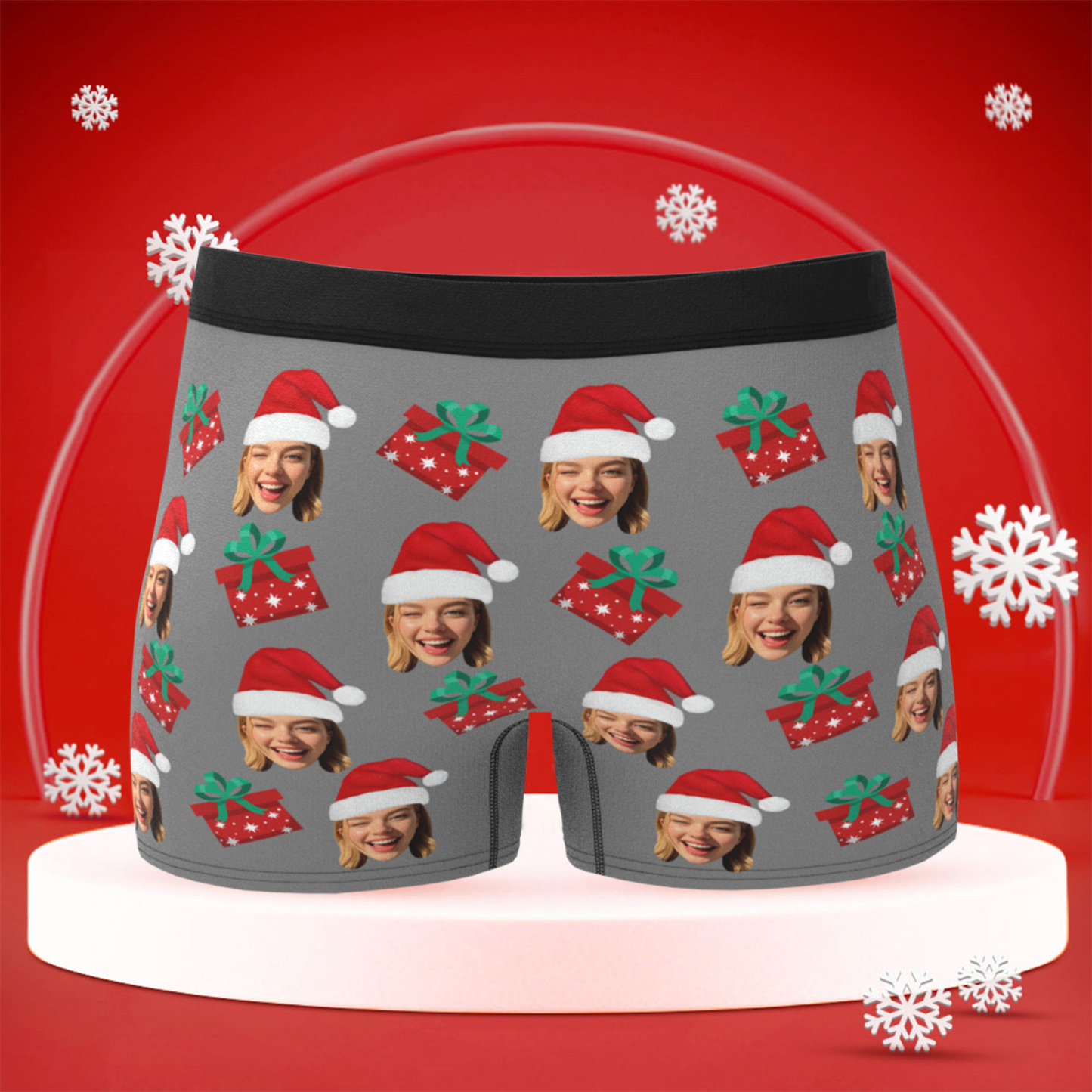 Personalized Christmas Men Boxers with Face, Funny Personalized Underwear Gift for Boyfriend or Husband