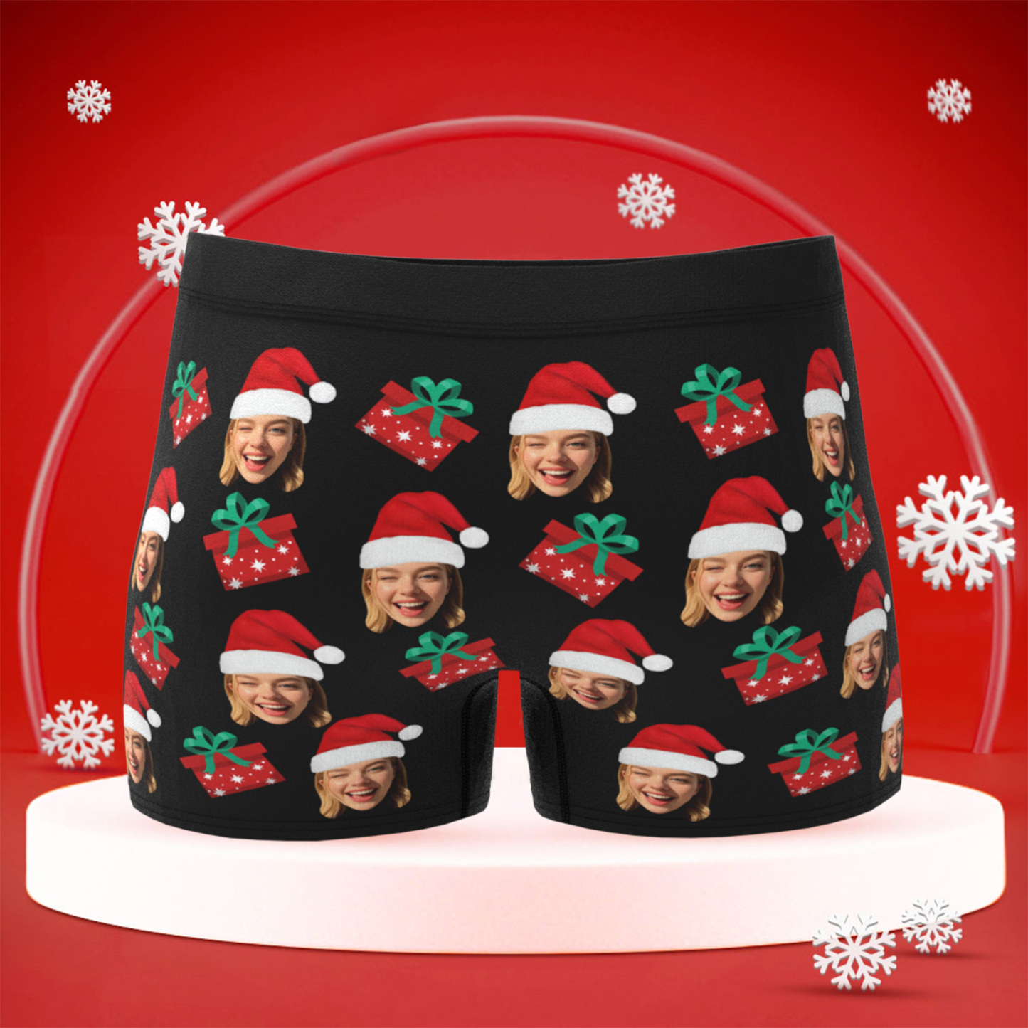 Personalized Christmas Men Boxers with Face, Funny Personalized Underwear Gift for Boyfriend or Husband