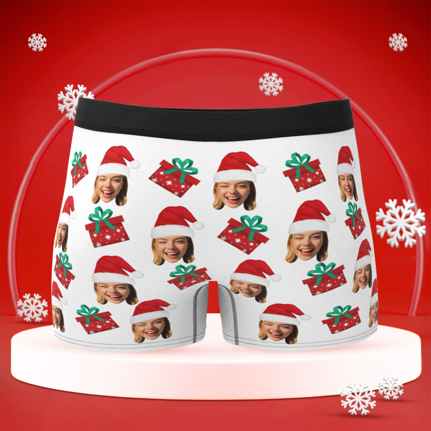 Personalized Christmas Men Boxers with Face, Funny Personalized Underwear Gift for Boyfriend or Husband