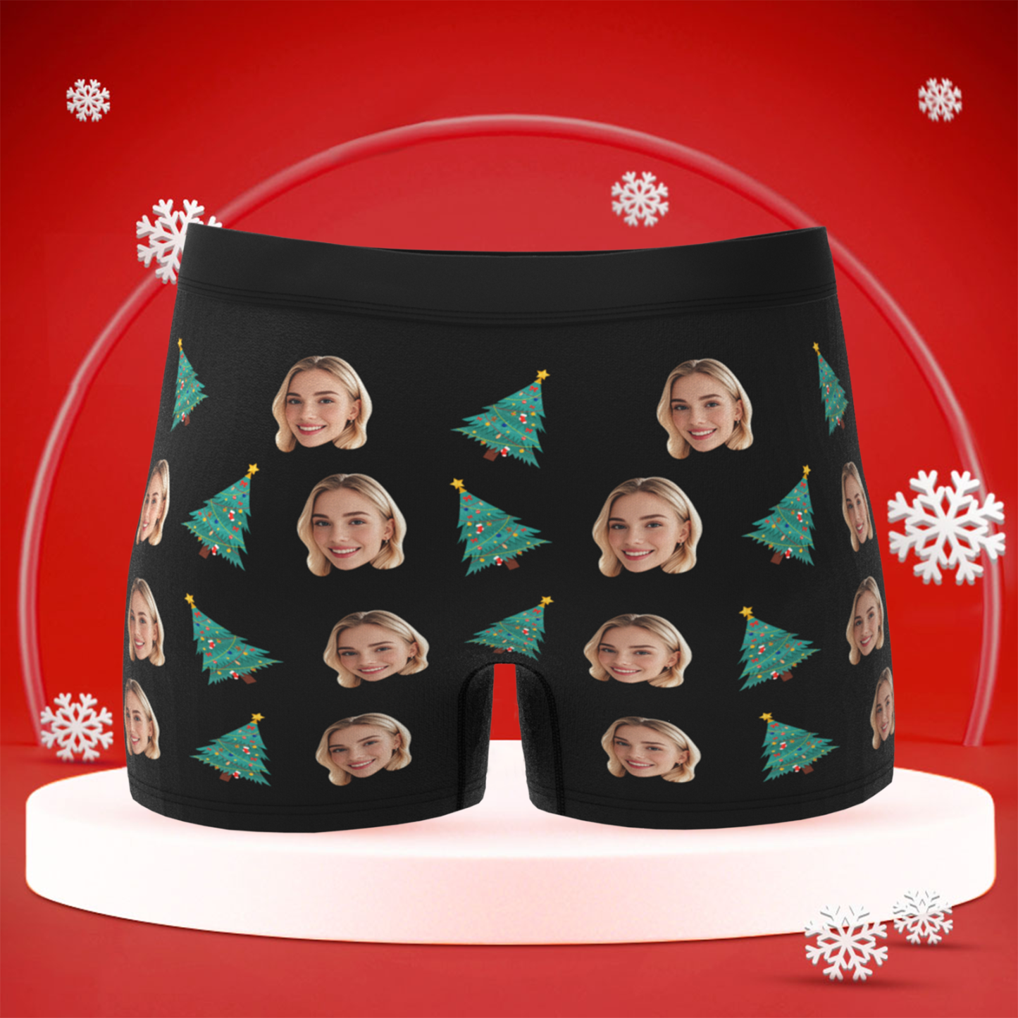 Personalized Christmas Men Boxers with Face, Best Christmas Gift for Boyfriend, Husband, or Couples