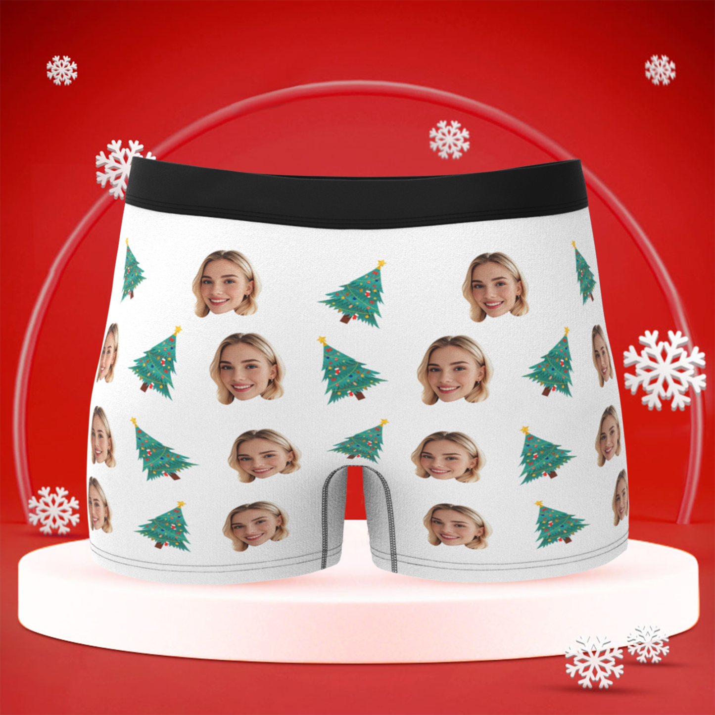 Personalized Christmas Men Boxers with Face, Best Christmas Gift for Boyfriend, Husband, or Couples