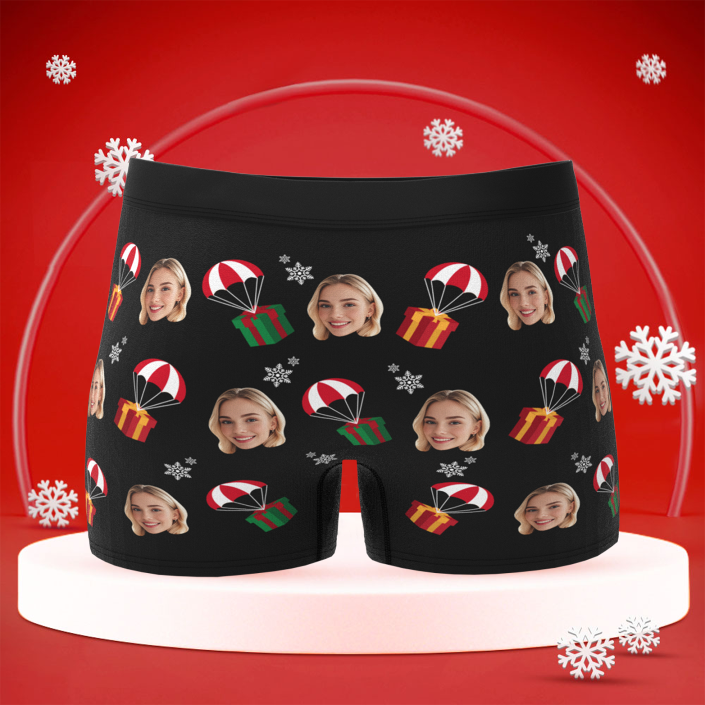 Custom Christmas Face Boxer Briefs, Funny Personalized Gift, Best Holiday Gift for Boyfriend, Husband, or Couples