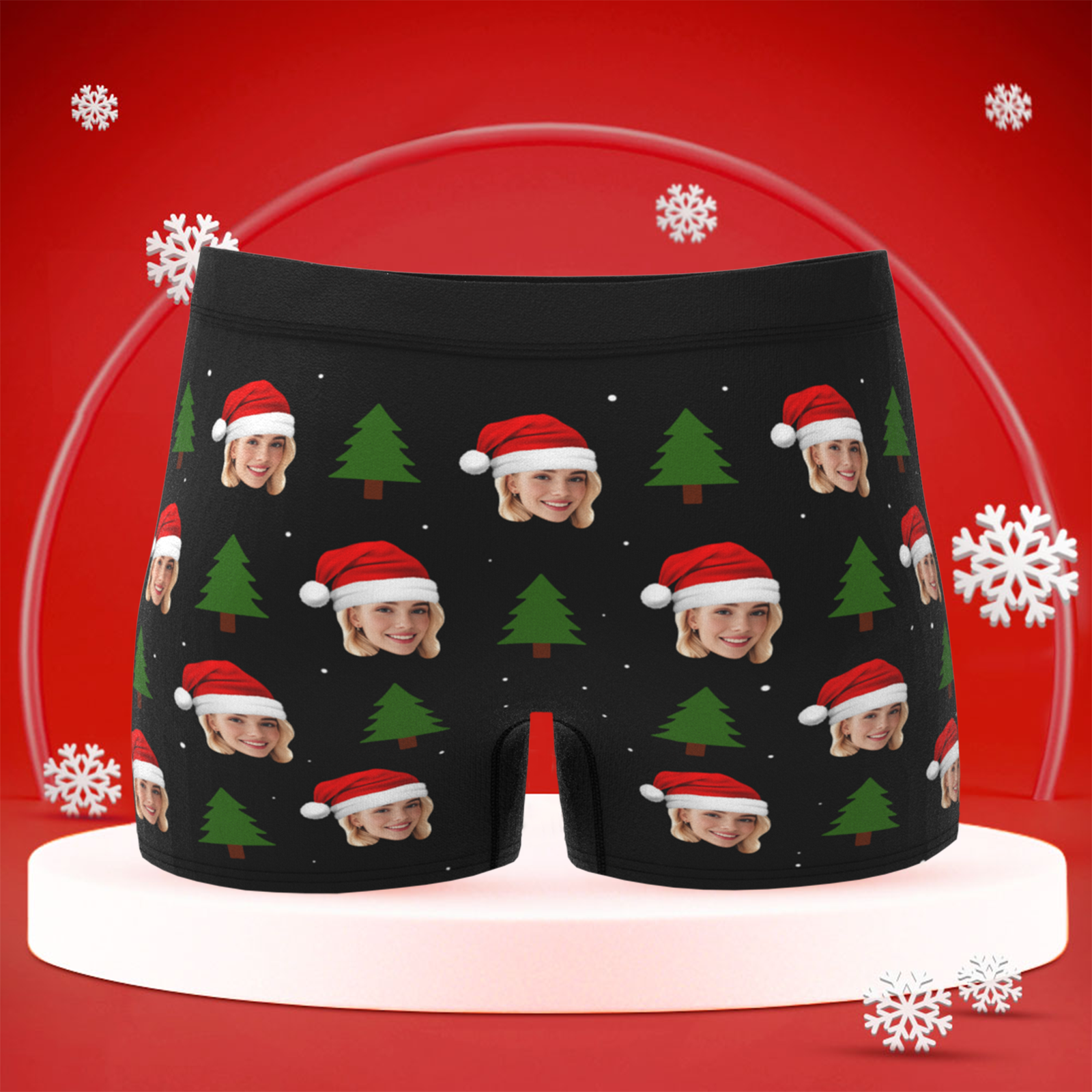 Custom Christmas Face Boxer Briefs, Funny Personalized Gift, Best Holiday Gift for Boyfriend, Husband, or Couples